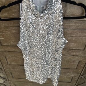 Silver sequins top